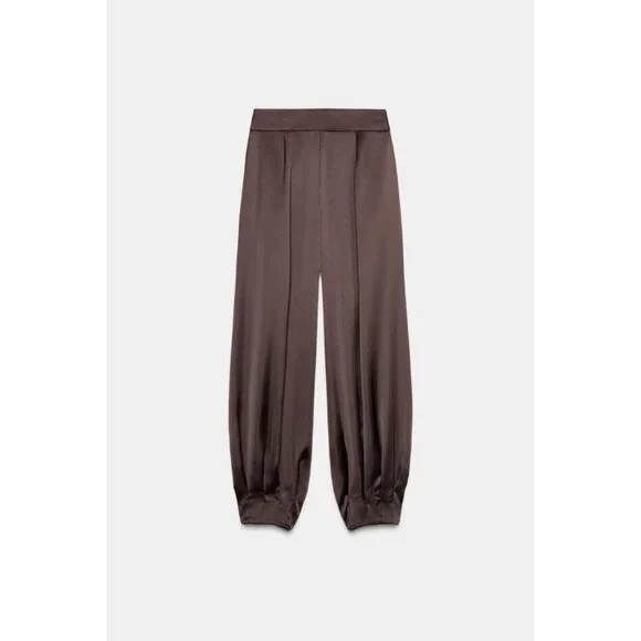 ZARA SATIN BALLOON PANTS - Picture 10 of 11